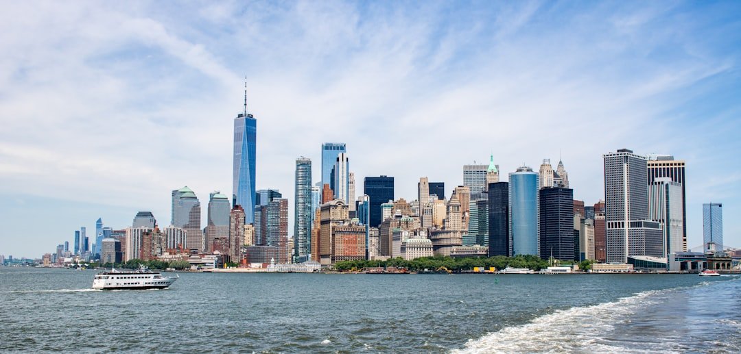 A view of a city from a boat on the water