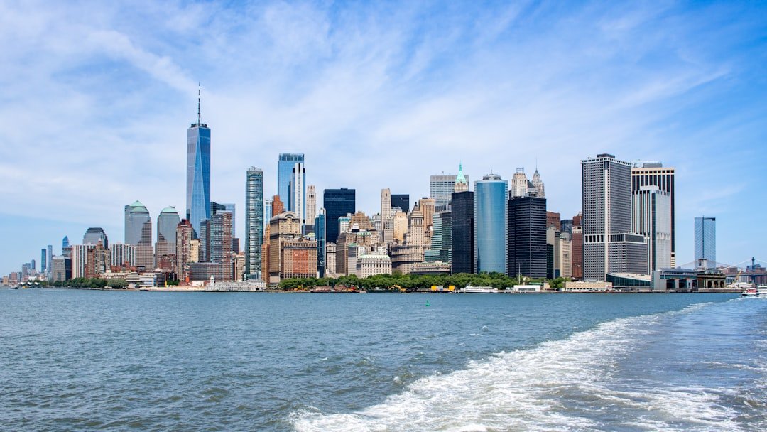 A view of a city from a boat on the water