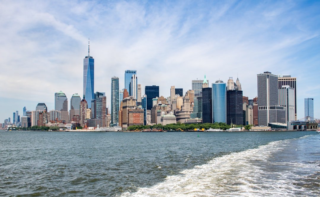 A view of a city from a boat on the water